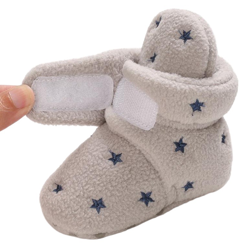 Autumn and winter 0-1 year old cotton shoes warm baby shoes soft bottom baby fleece shoes snow boots toddler shoes