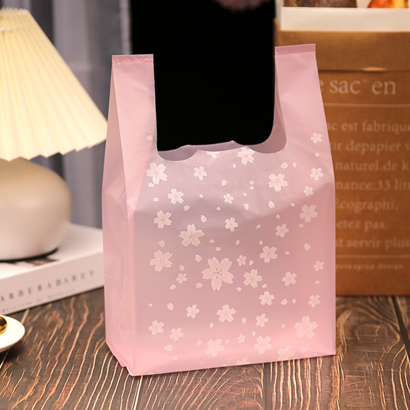 Thickened plastic packing bag pink bag gift bag plastic packaging vest bag vest bag printed LOGO