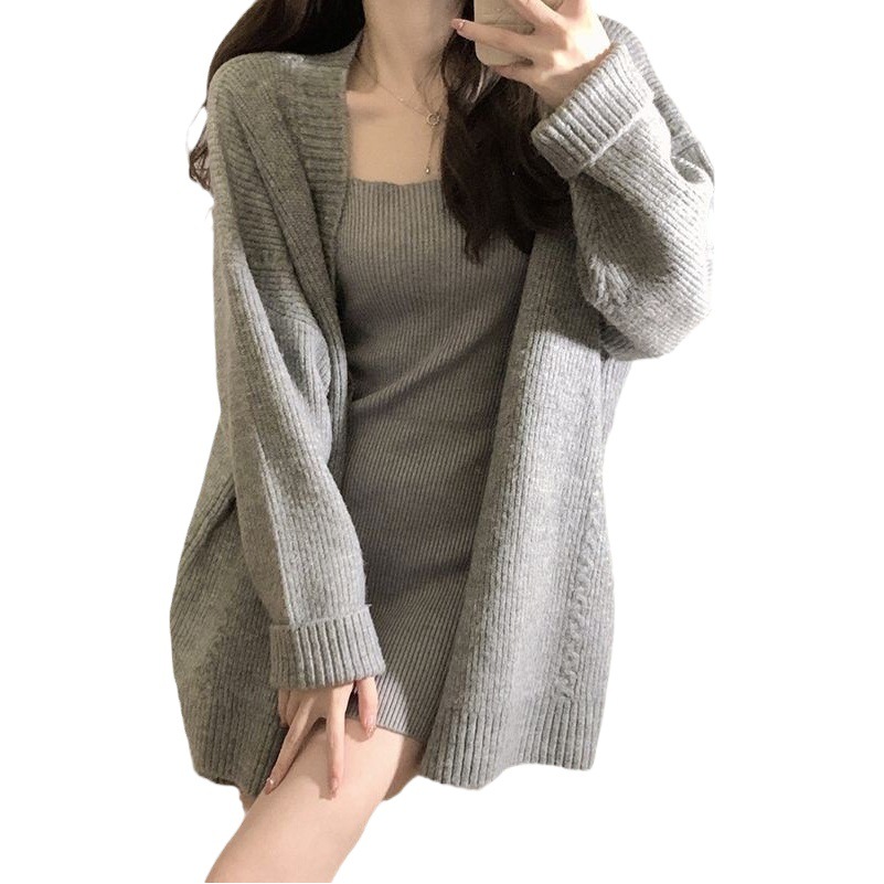 Sweater suit skirt women's winter skirt two-piece knitted vest short skirt coat cardigan separate autumn and winter set women's