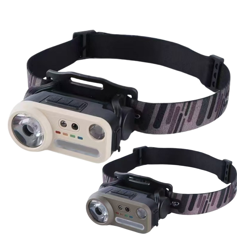 Cross-border LED strong light long-range headlight induction USB charging portable head lamp outdoor night running lamp night fishing lamp