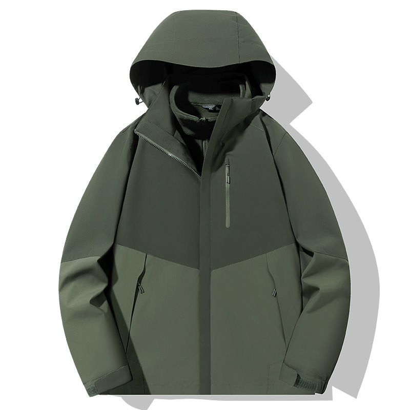 Picture of 2024 new color matching new charge clothing three-in-one outdoor plus size detachable mountain outdoor couples overalls