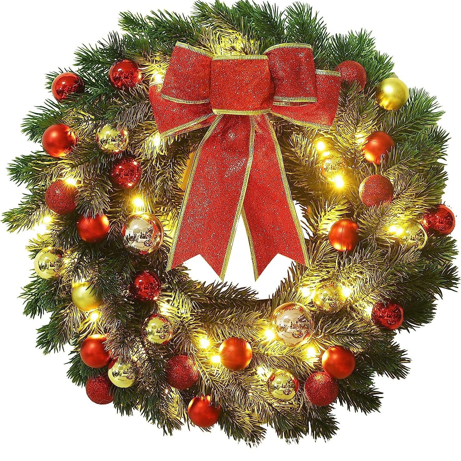 Christmas Wreath Christmas decoration door hanging decoration Christmas pendant Christmas window props Amazon cross-border hot sale