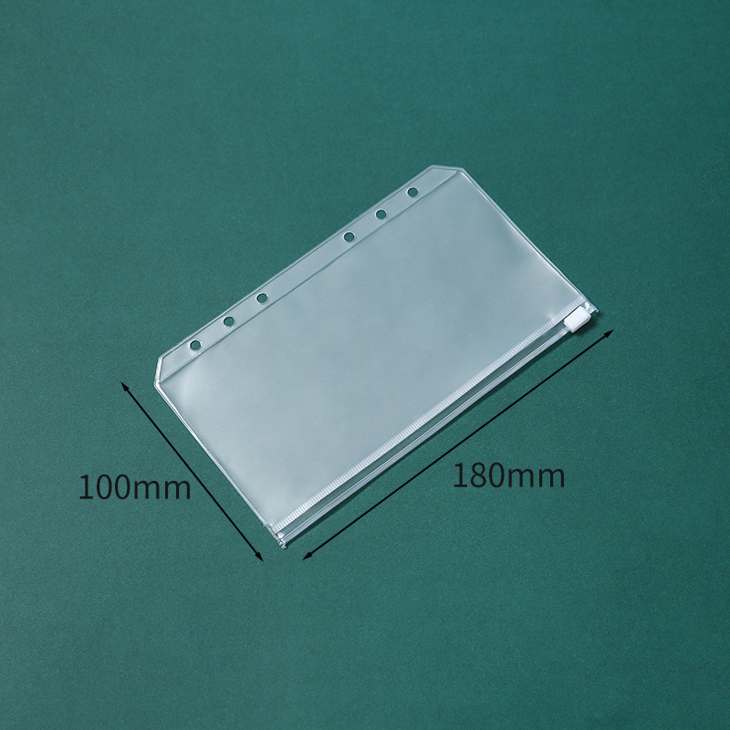 Picture of A5A6A7B5A4 book 6-hole loose-leaf notebook zipper bag bill Hand Book PVC storage bag clip chain pencil case