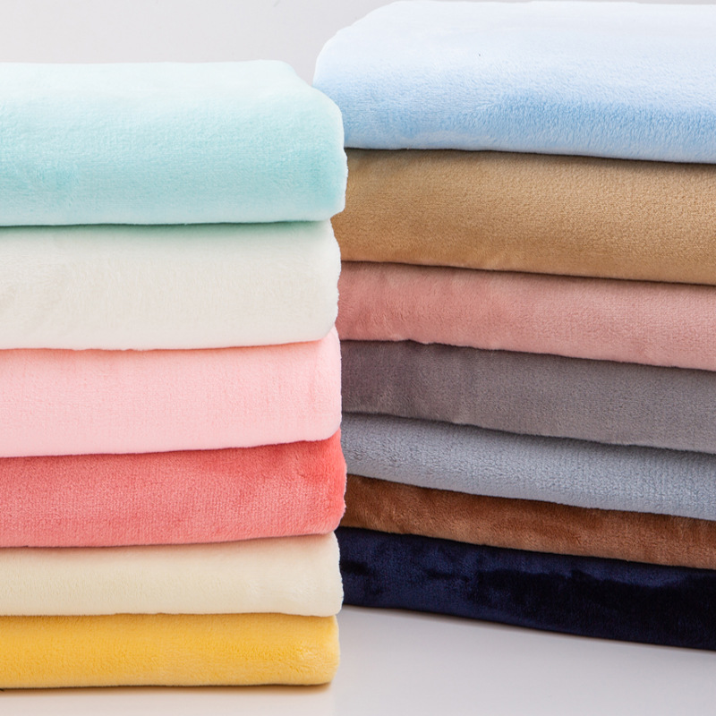Manufacturer in stock double-sided flannel warm home wear fabric single-sided flannel nightgown pajamas plush blanket cloth
