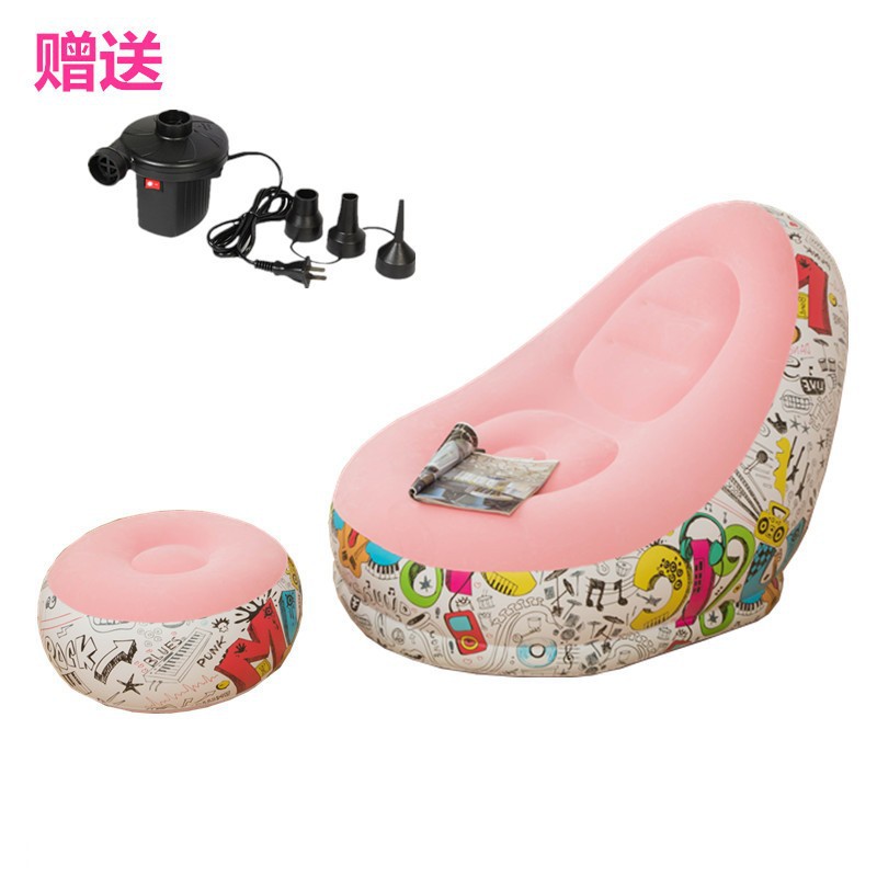 Picture of Cross-border Spot Thickened Flocking Inflatable Sofa Lazy Sofa Internet Celebrity Single Comfortable Sofa Nap Recliner Creative