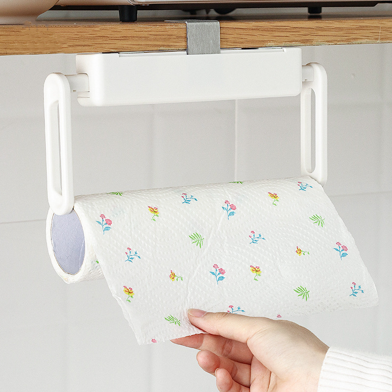 Japan KM Simple Telescopic Hook Tissue Holder Buckle Closet Kitchen Paper Hanging Clip Tissue Holder
