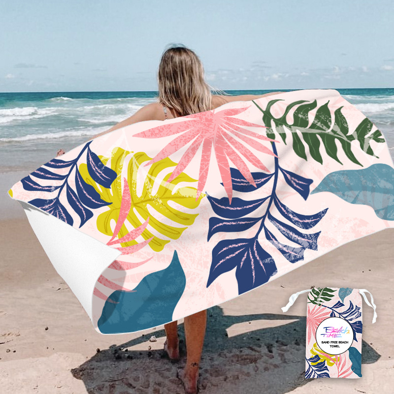 Picture of New Cross-Border Amazon European and American Double-Sided Velvet Quick-Drying Bath Towel Customizable Printed Towel Beach Swimming Beach Towel