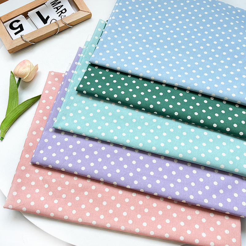 Cotton 40-Count Poplin Fabric Polka Dot Digital Printing Children's Clothing Shirt Han Dynasty New Chinoiserie Clothing Fabric