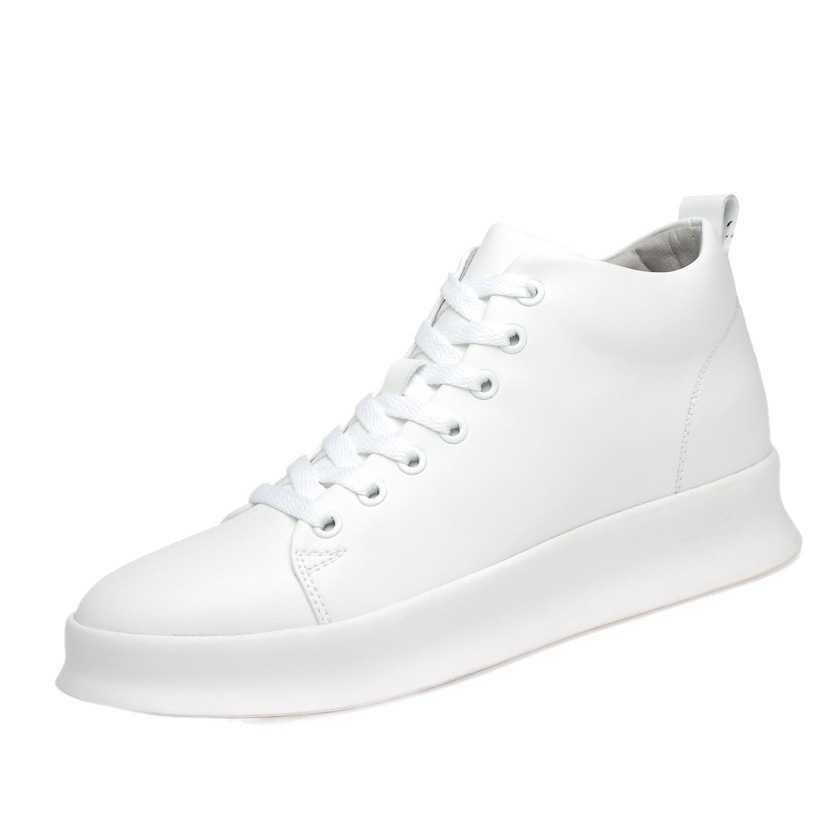 17-825 men's shoes high-top hidden height increasing board shoes White shoes spring, autumn and winter thick-soled muffin skateboard sports casual shoes