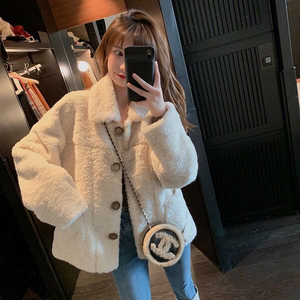 Picture of Lamb Wool Outwear for Women Autumn and Winter 2025 New Loose Long-Sleeved Thickeneded Velvet Outwear K-Style Versatile Seasonal Short Style