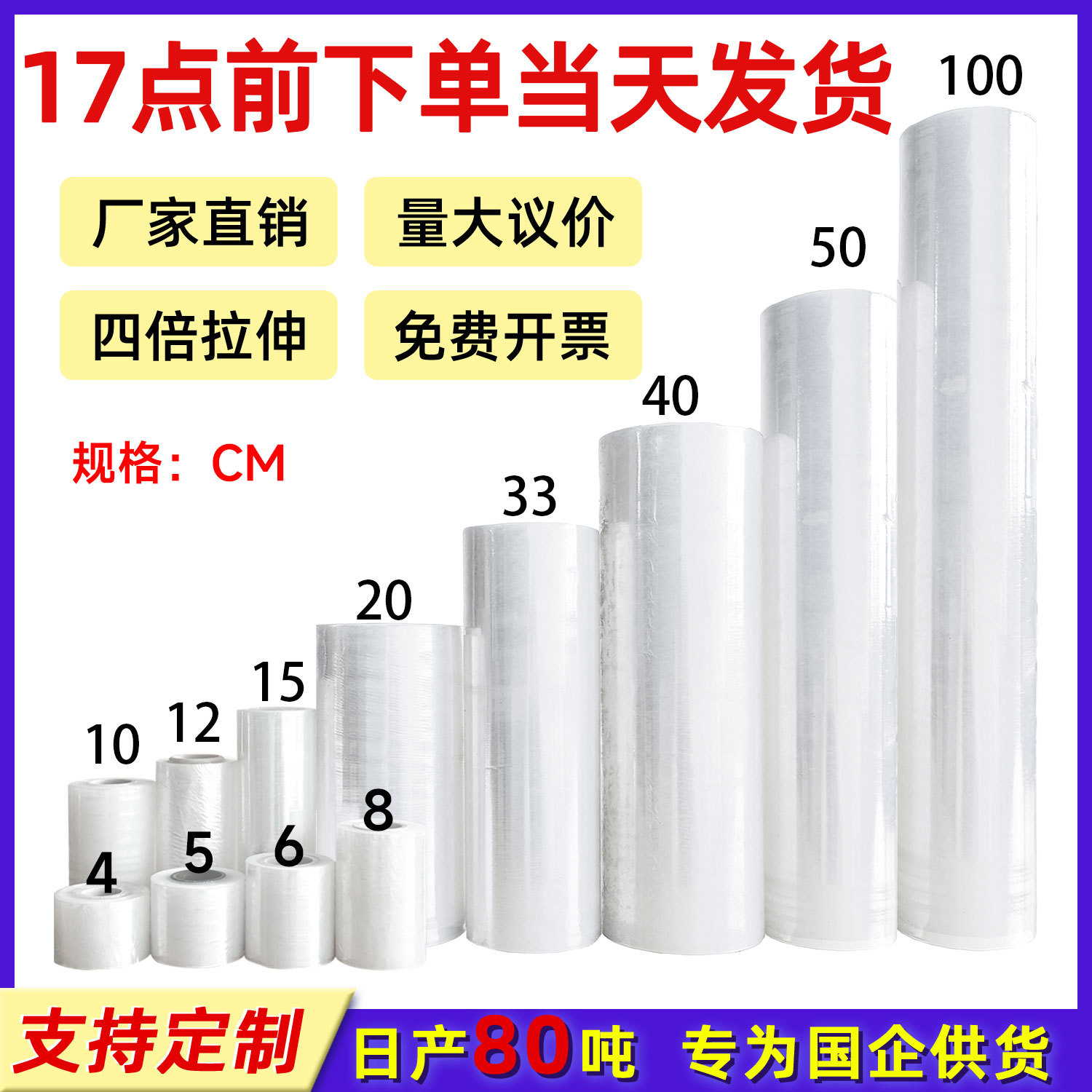 Pe Stretch Film, Wrapping Film, Packaging Film, Protective Film, Commercial Plastic Film, Takeout Sealing Film, Wholesale Tray Protection