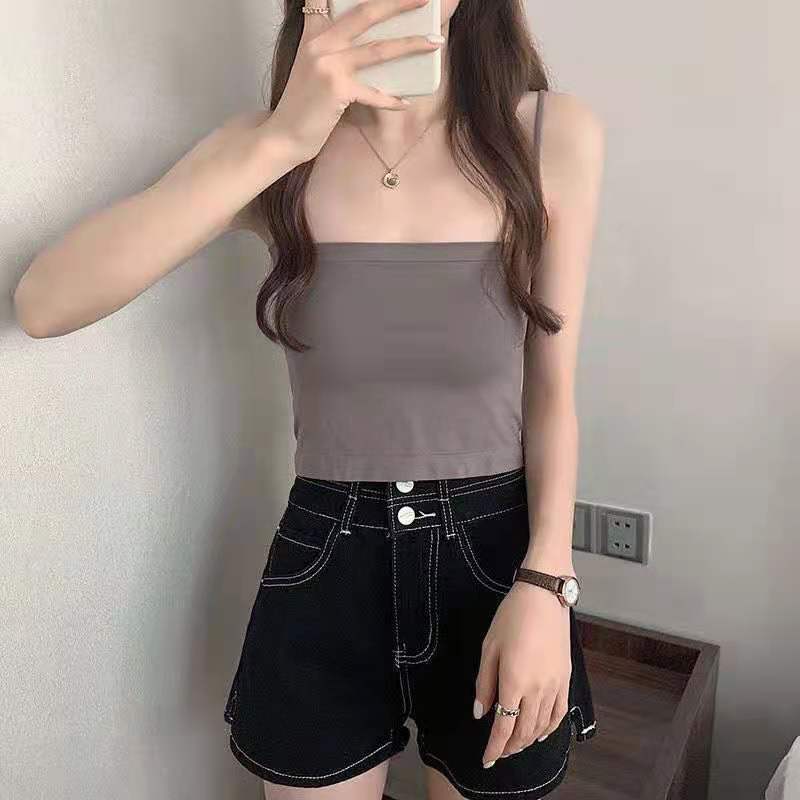 Picture of New 2025 Solid Color Camisole Women's Summer Outer Wear Top No Steel Ring Thin Belt Base Shirt Tube Top