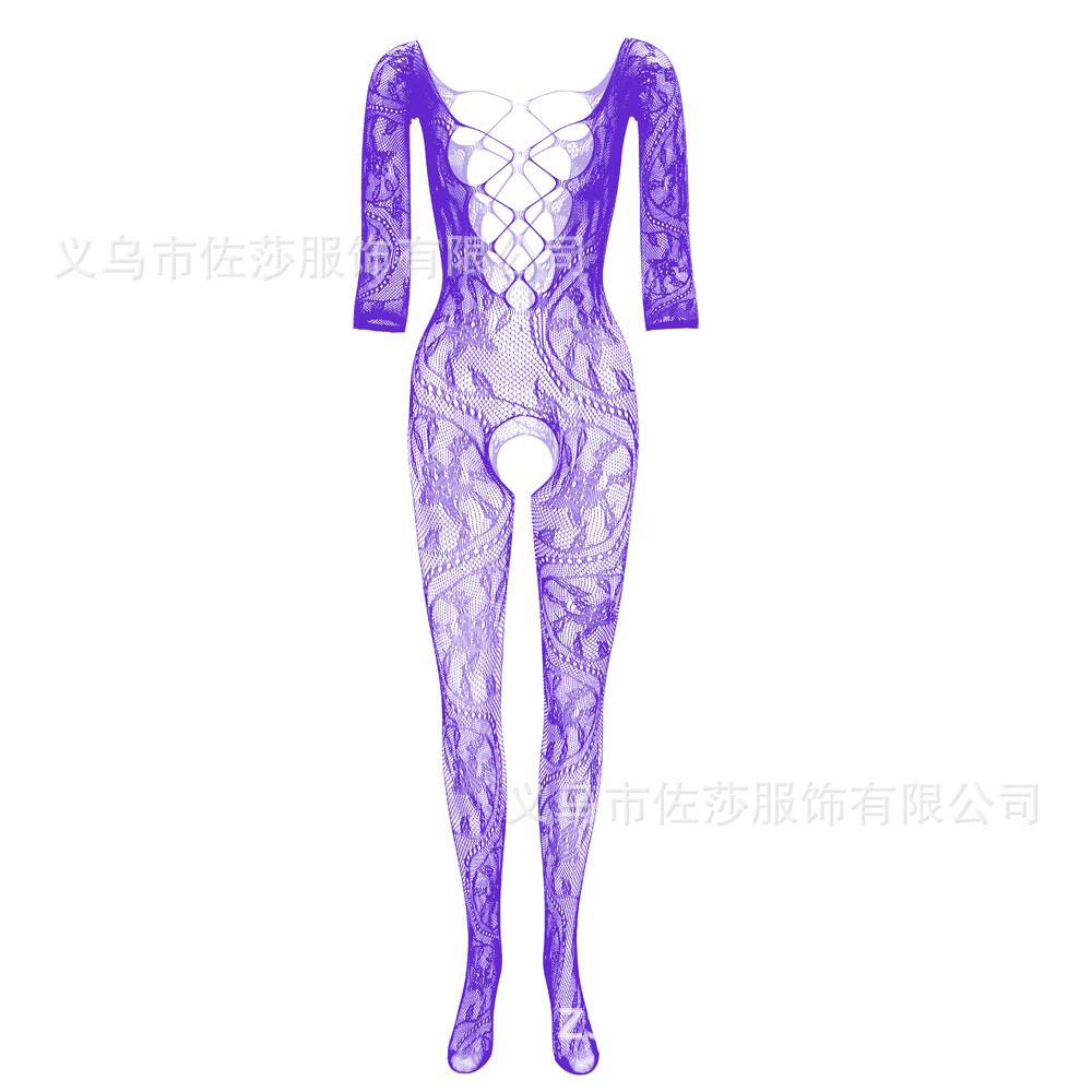 Picture of New European and American one-piece one-piece mesh clothes big dragon pattern open file-free sexy uniform temptation w089