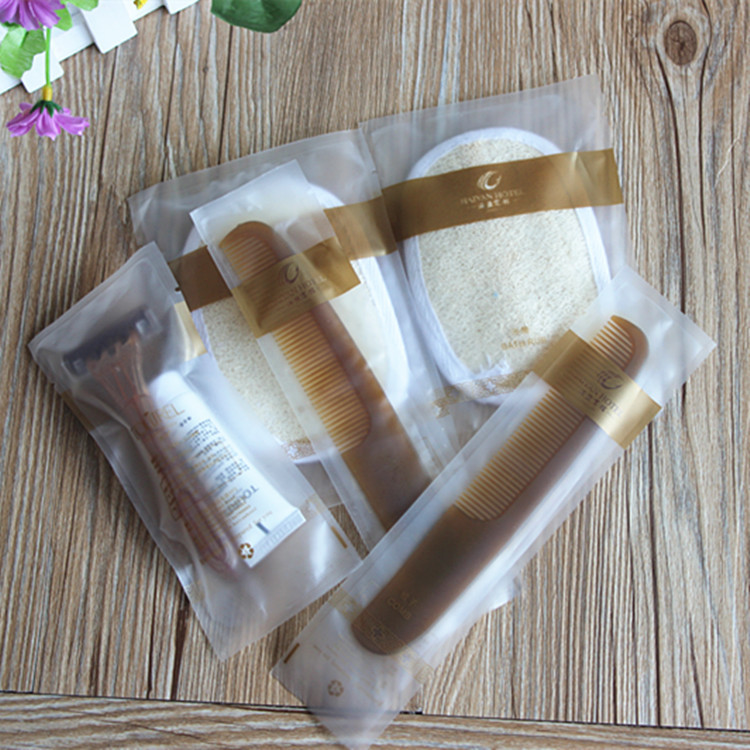 Manufacturers undertake translucent frosted surface composite thickened PE hotel disposable sanitary products packaging bag