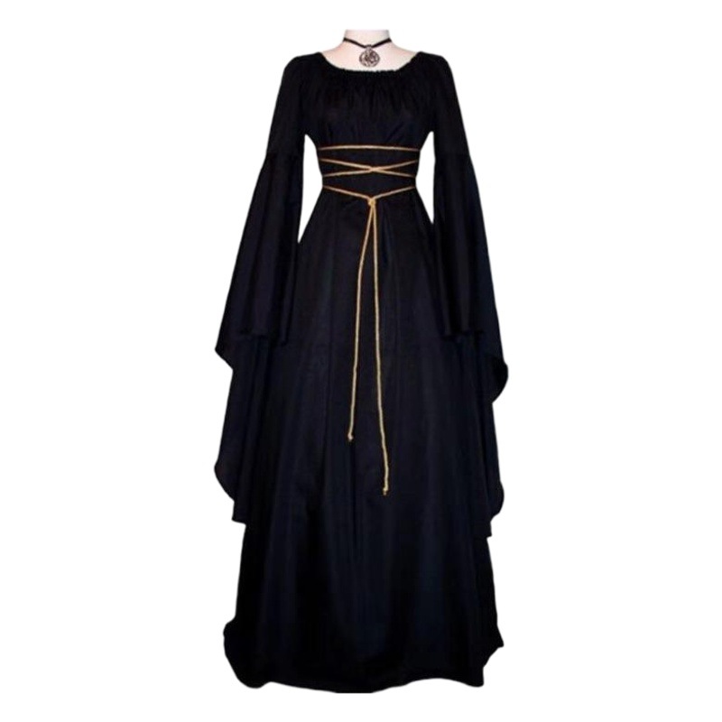European and American Foreign Trade Amazon Stage Performance Costume Halloween Costume Wizard Party Black Strap Witch Costume Female