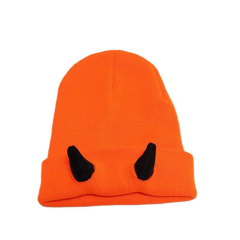 Picture of Autumn and Winter devil horn hat warm knitted wool hat Halloween horn toe cap cross-border new funny hip hop