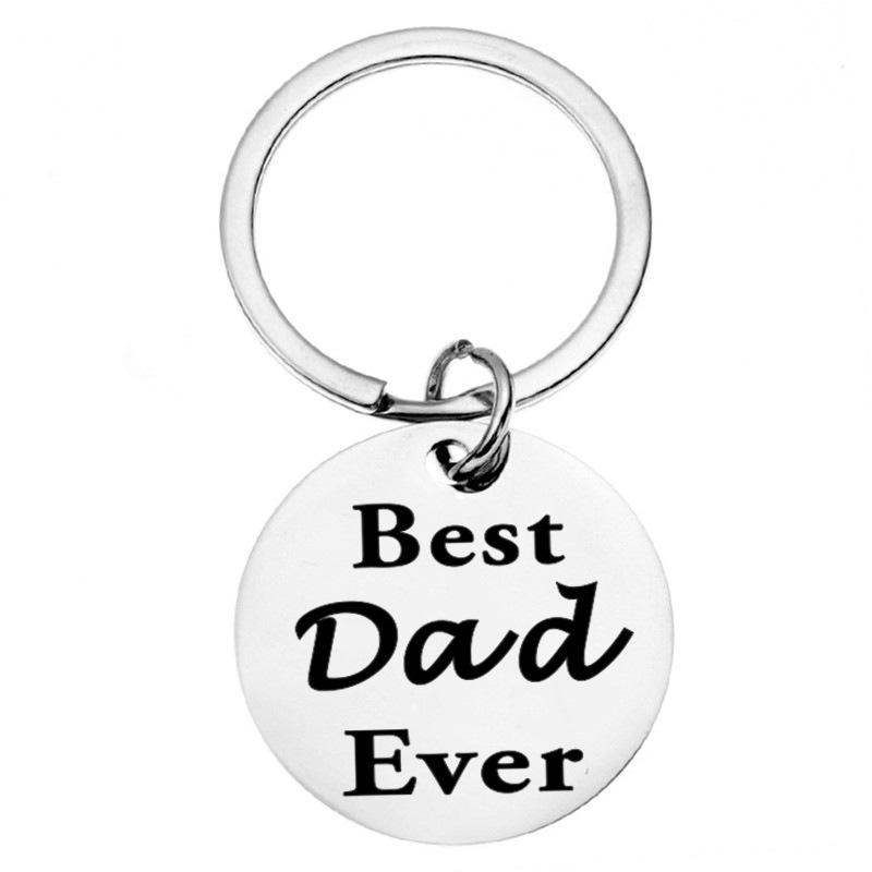 Stainless steel keychain peach heart round brand Best Papa Grandpa Ever necklace jewelry family gift
