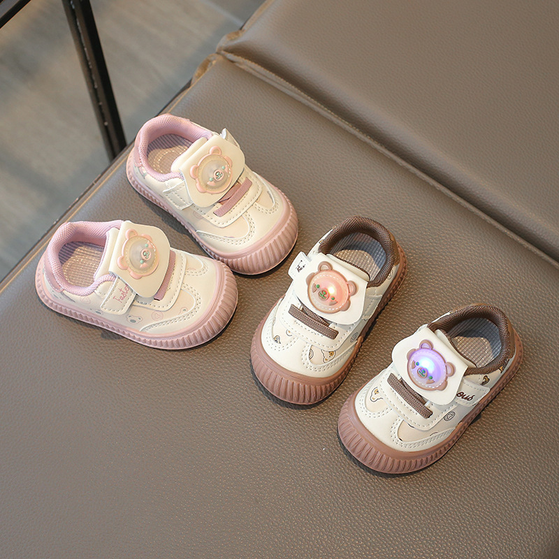 Children's Shoes Baby Toddler Shoes Fashionable Boys and Girls Bear Baby Shoes 2025 Spring and Autum Girls Single New Trend