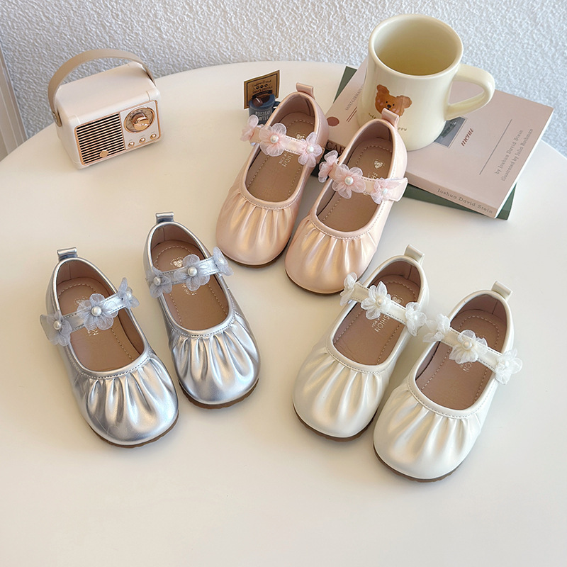 Girls' Princess Shoes 2025 New Children's Leather Shoes Soft Sole Chanel Style Single-layer Shoes Baby Girl's Shoes Spring Ladyshoes