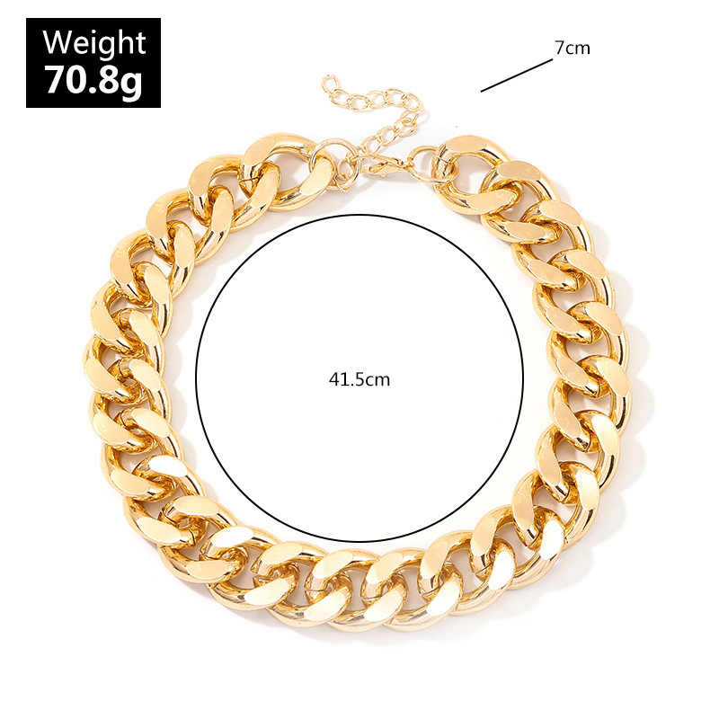 Picture of NZ1443 cross-border European and American jewelry fashion personality thick chain necklace retro punk aluminum neck chain men and women hip hop
