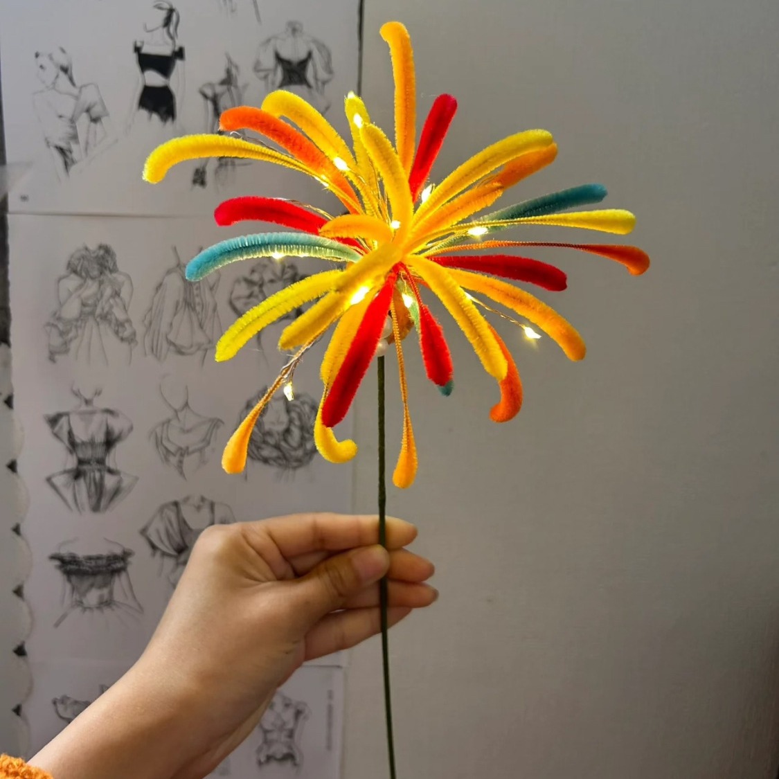 Twisted stick fireworks diy handmade material package homemade New Year gift Spring Festival atmosphere decoration fireworks bouquet