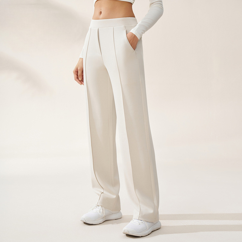 Zhejiang Xuanchen's New Mid-Waist Loose Sports Pants Women's Casual Versatile Straight Pants Modal Draped Wide Legs