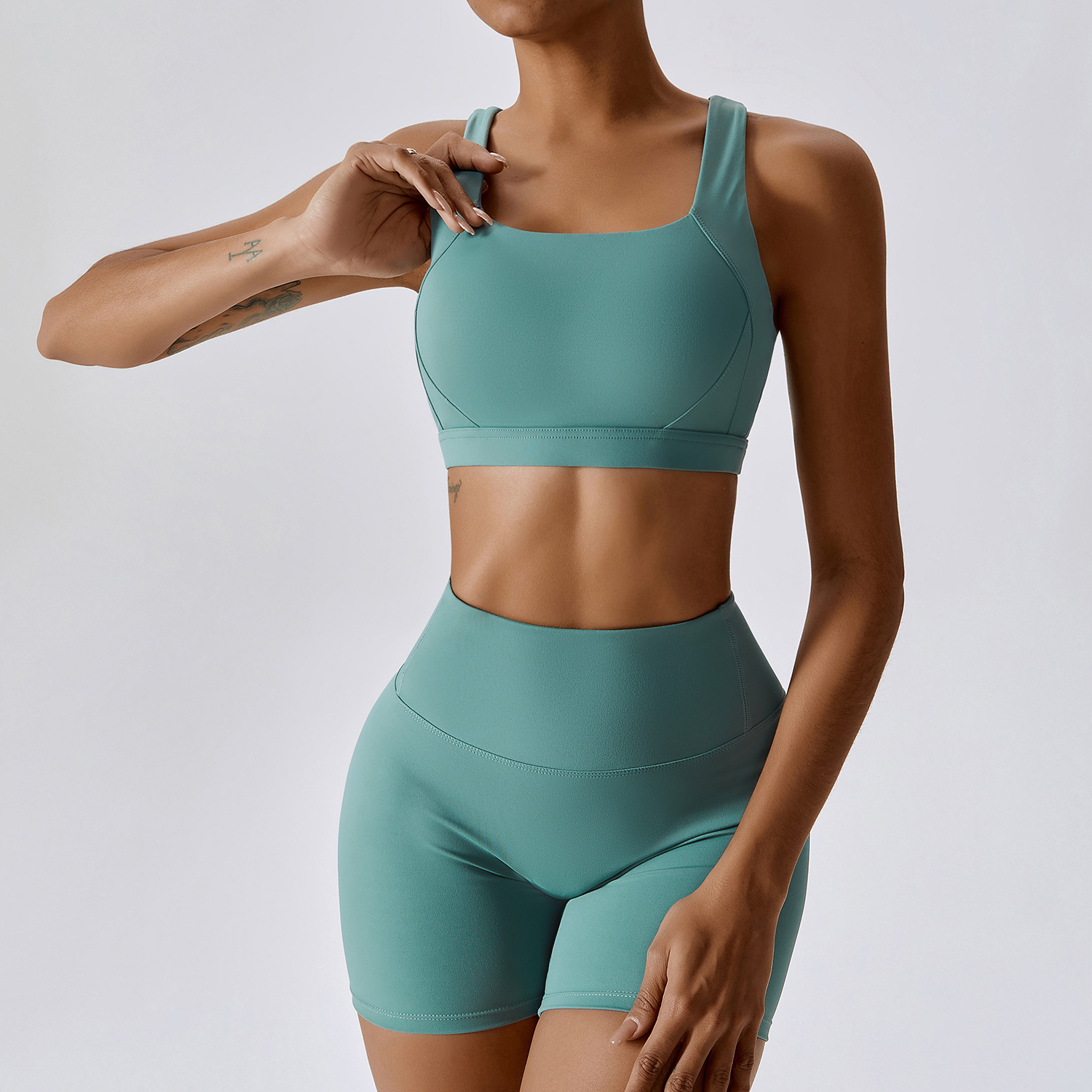 Picture of Spring Naked Sense Quick-drying Yoga Suit Women's Professional Gym Training Morning Run Sports Fitness Suit 8047