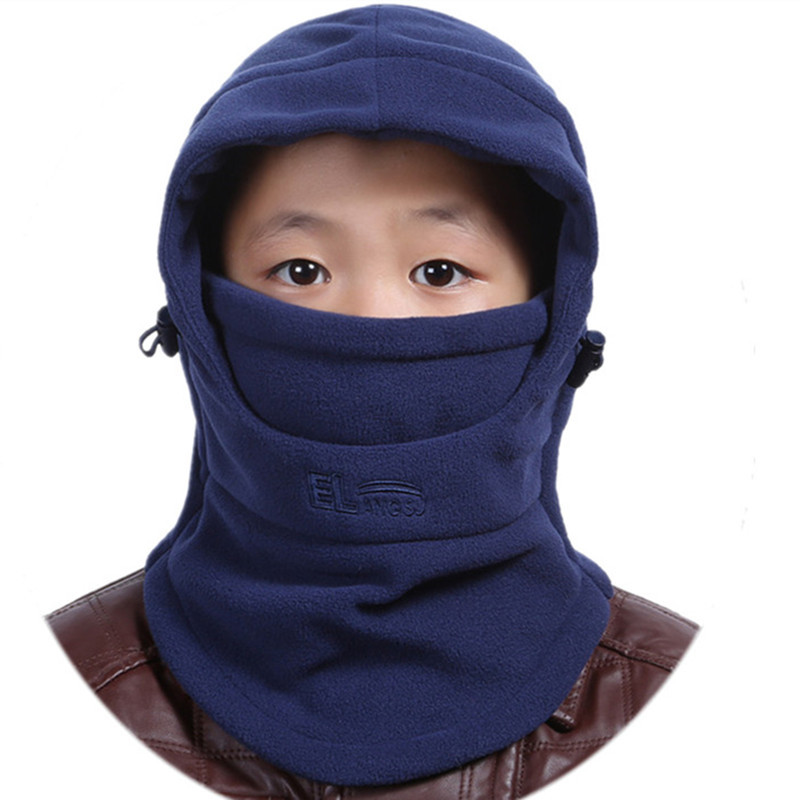 Picture of Hat Autumn and Winter Genuine Kidsren's Neck Scarf Hood Double-Layer Thickeneded Cold-Proof Warm Hat Kidsren Going to School Windproof Hood