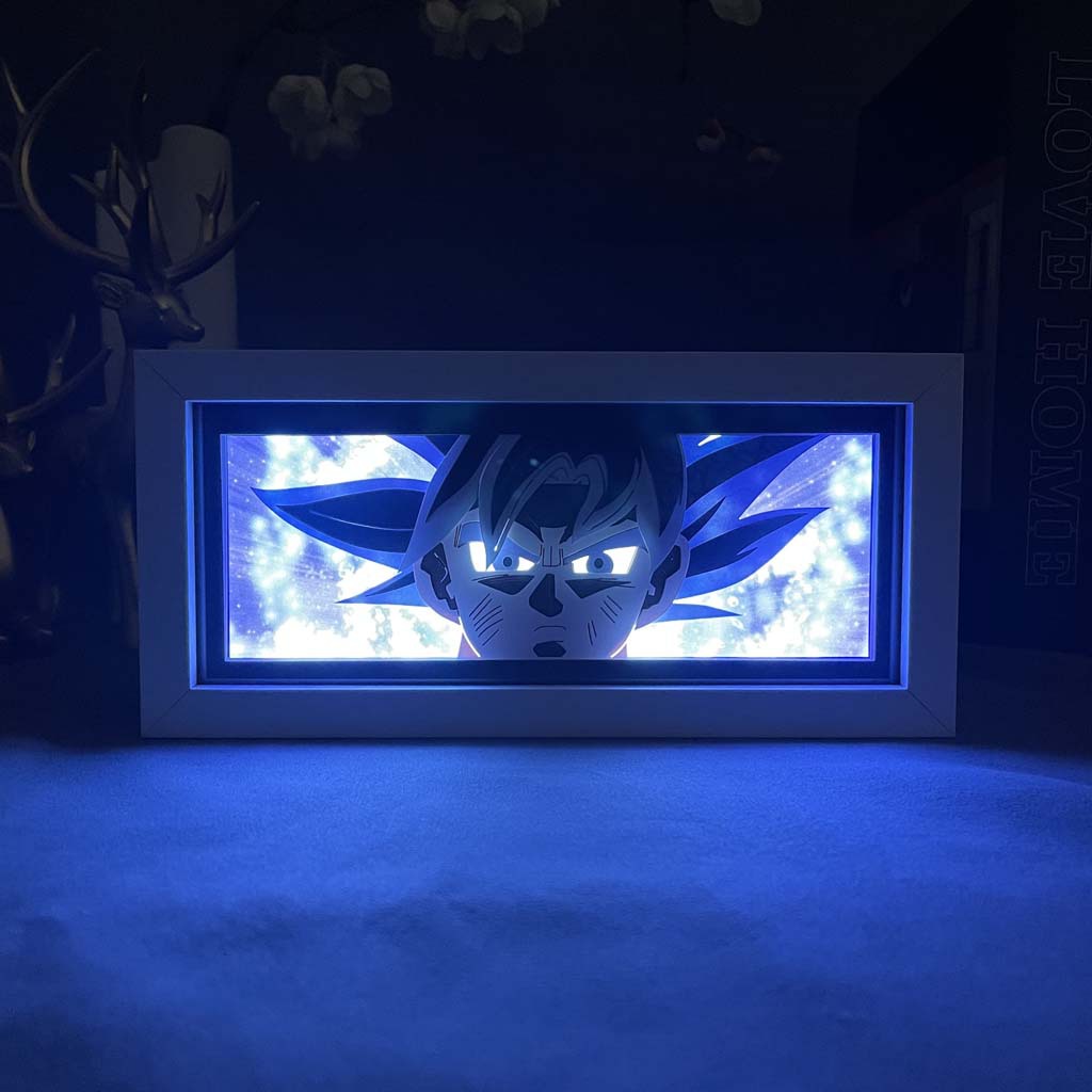 Dragon Ball Sun Wukong Paper Carving Lamp Anime Photo Frame Lamp Two-Dimensional Desktop Decoration Night Light Rgb Atmosphere Light