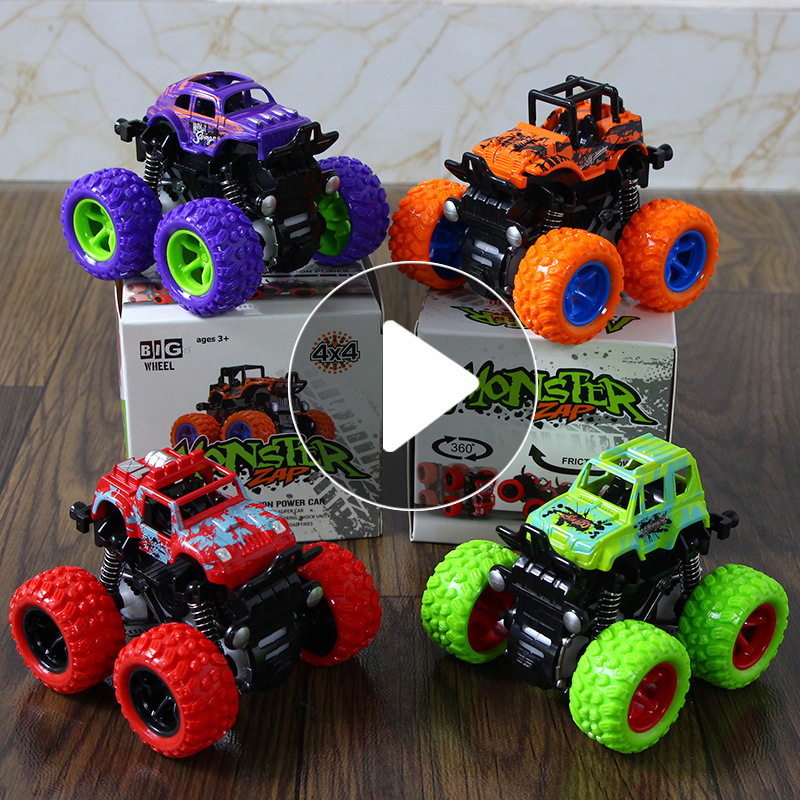 Picture of Children's Rotating Four-Wheel Drive Off-Road Vehicle Inertia Pull-Back Car Boy Model Toy Night Market Stall Gift Competition Version