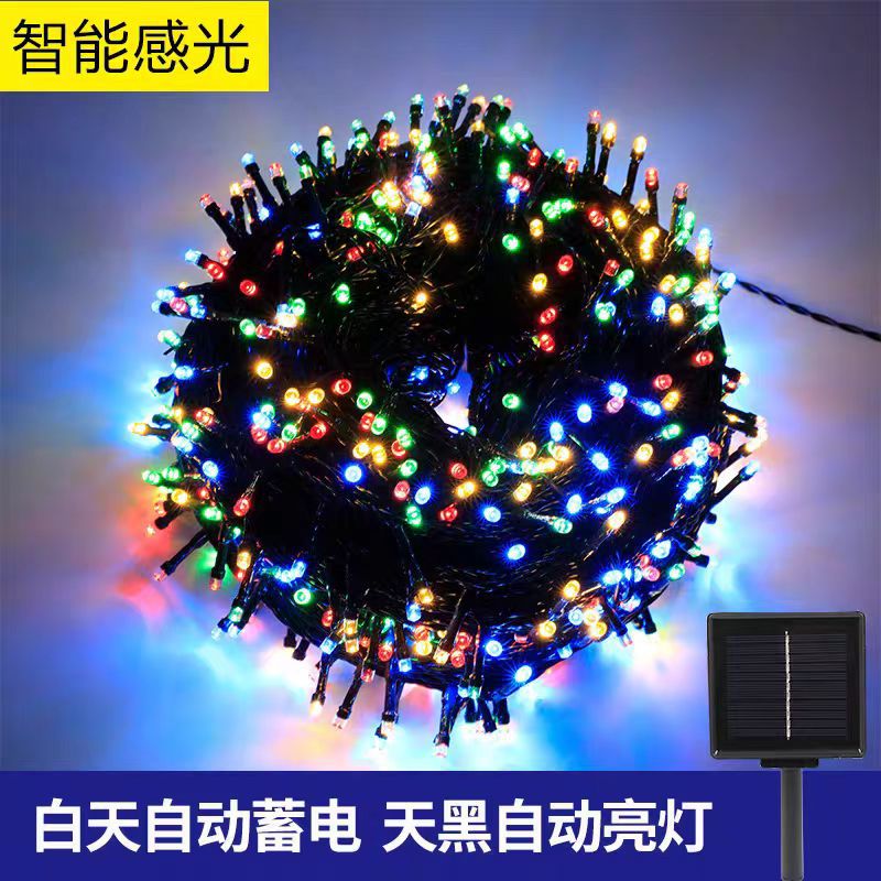 Solar rechargeable colored lights with flashing lights string lights gypsophila outdoor waterproof colorful flashing decorative lights room courtyard