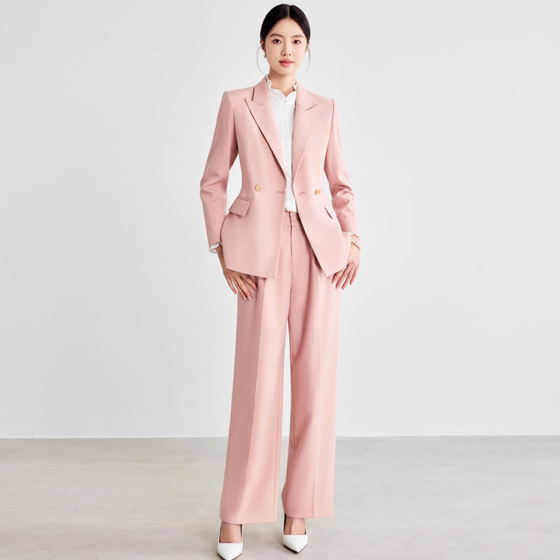 Spring and Autumn New Fashion High Sense Business Wear suit Goddess Fan Pink Elegant Commuter Dress Overalls Pants