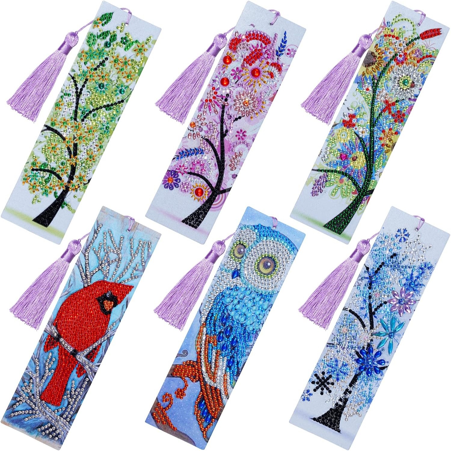Diamond painting bookmark DIY leather tassel bookmark for adult beginner Christmas New Year Graduate Day gift