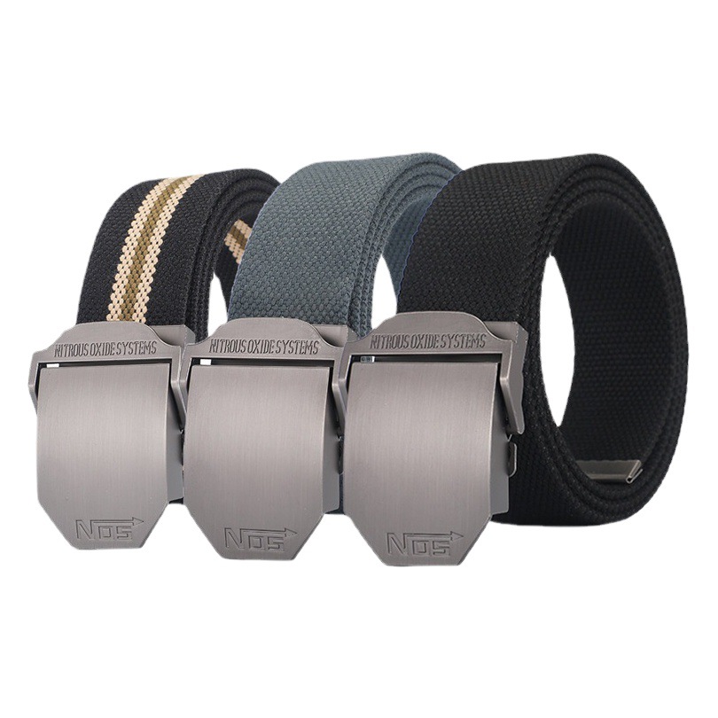 Cross-border new nylon belt men's leisure smooth buckle belt outdoor tactical belt manufacturers wholesale