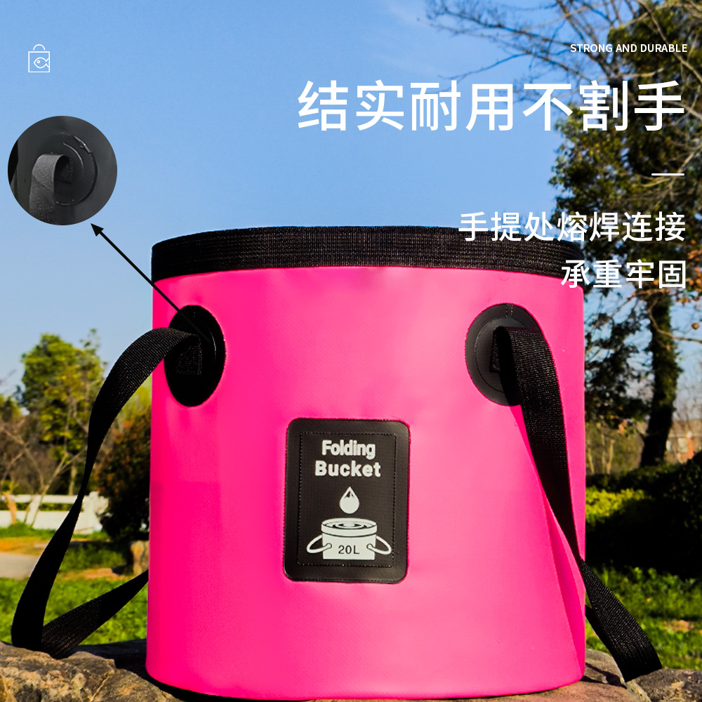 Picture of Large-Capacity Camping Outdoor Face Wash Bucket Pvc Fishing Bucket Foldable Car Wash Bucket Foot Soaking Bucket Convenient Camping Water Carrying Bucket