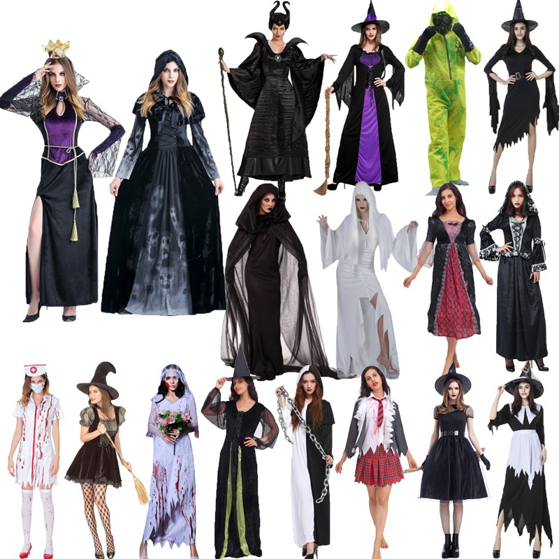 Halloween adult female witch zombie vampire bride npc haunted house dress up horror wizard ghost costume
