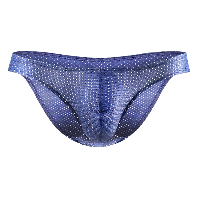 Tight Ice Silk Transparent Underwear Men's Small Triangle Pants Mesh Eye Sexy Youth Underpants Breathable Trendy Thin Shorts