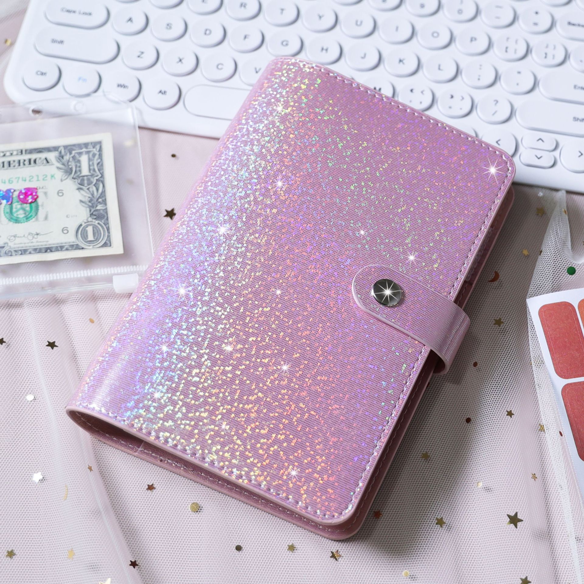 Picture of Cross-Border Morandi A6 Loose-Leaf Accounting Notebook Creative Macaron Cash Budget Financial Planning Hand Ledger