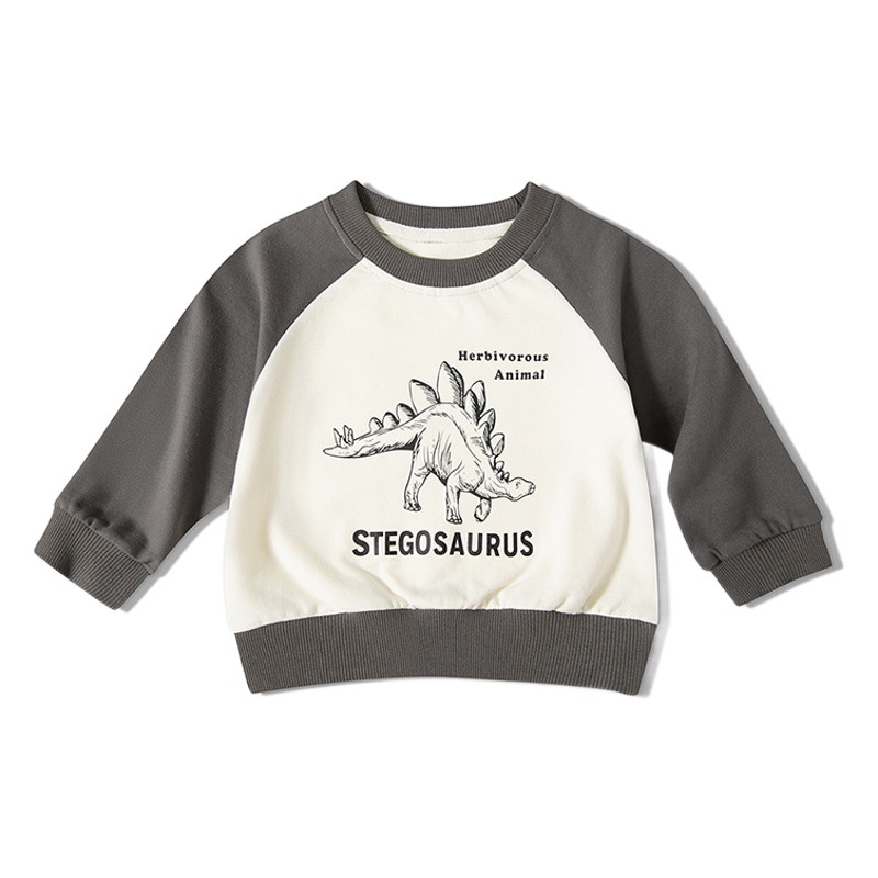 Cross-border children's clothing live supply autumn fashionable loose thin children's sweater contrast color baby boys' clothes one-piece delivery