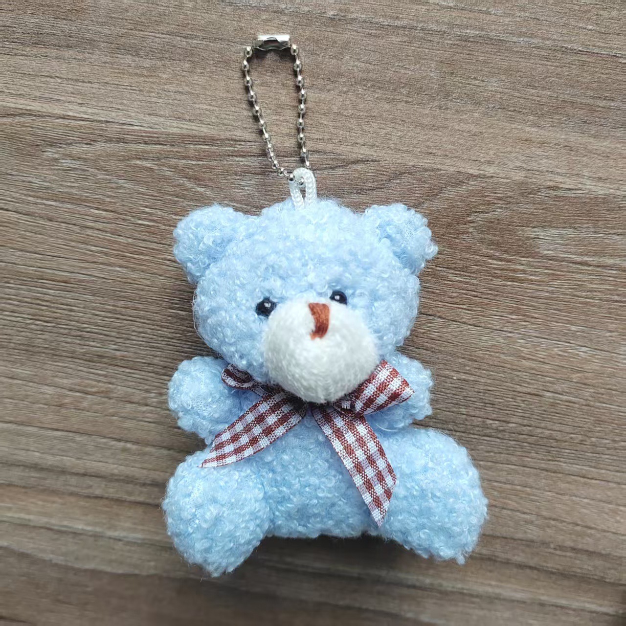 Picture of Cute cartoon mini bow tie bear short plush doll toy bag car keychain pendant doll wholesale