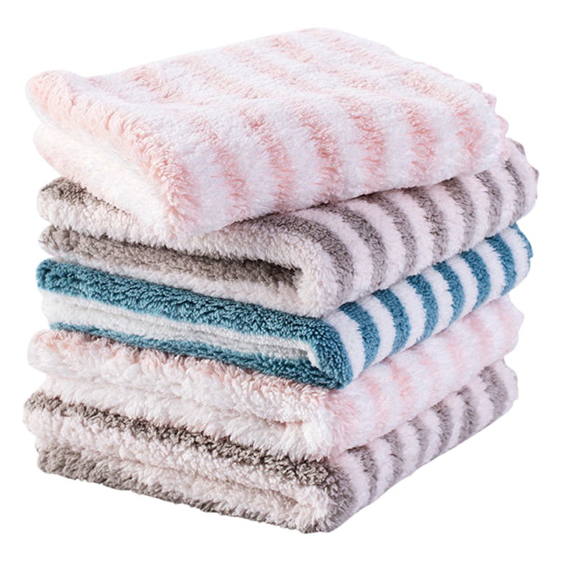 Striped dish cloth household kitchen towel rag special for household cleaning table lint-free absorbent oil-free