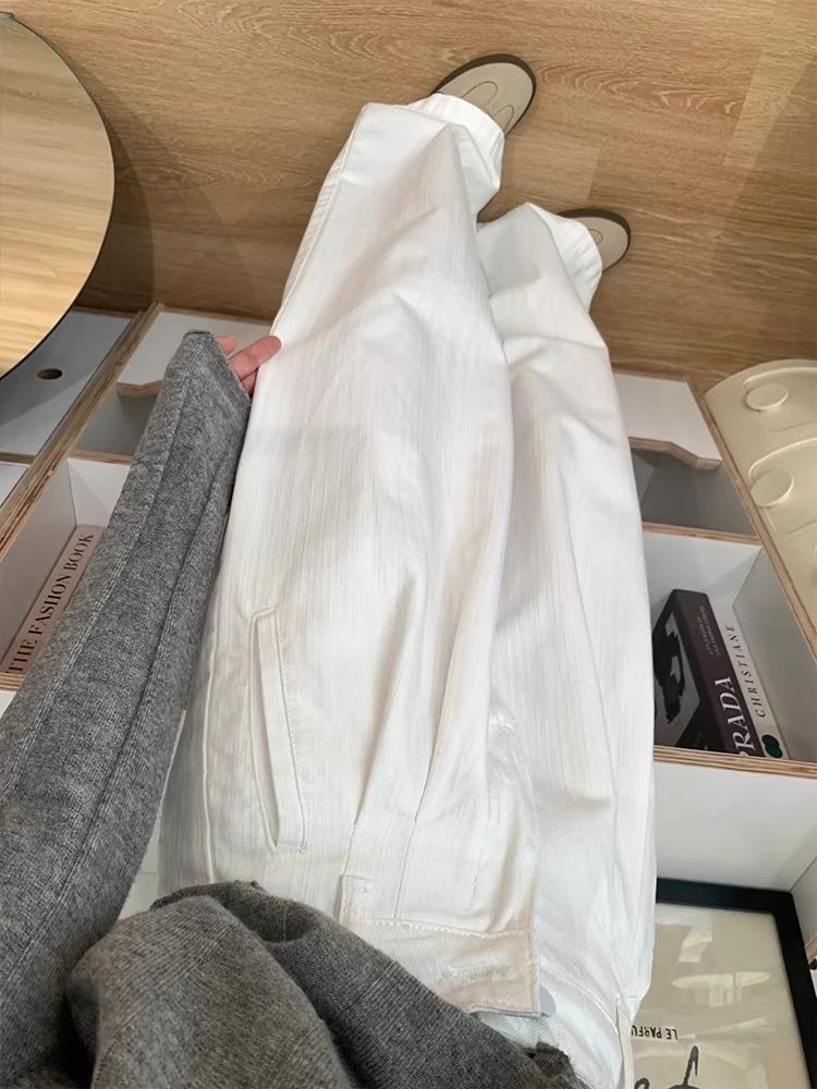 American Style Retro High Waist Wide Leg Jeans Women's 2024 Autumn and Winter New Design Pleated Drape Casual Straight Leg Pants