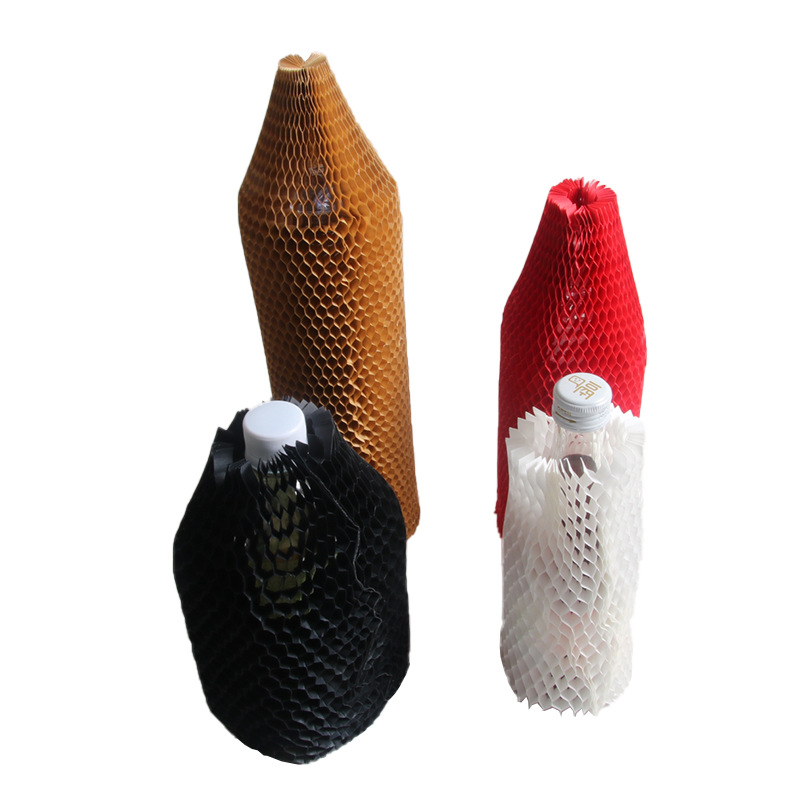 Picture of Source Factory Eco-Friendly Biodegradable Honeycomb Paper Sleeves for Glass Transportation and Express Delivery Cushioning Packaging, Multi-Color Kraft Paper Sleeves