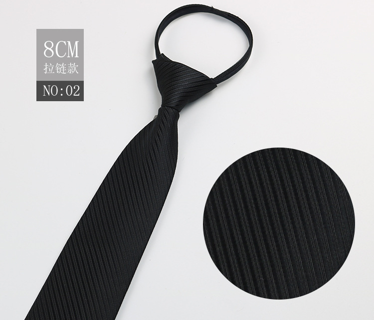 Picture of Factory Black Men's Tie Striped Blue Business Tie Lazy People Knot Free Zipper Tie in stock Wholesale