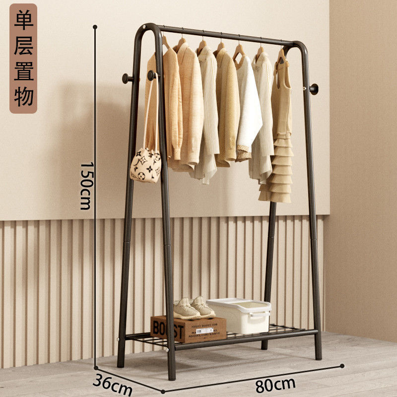 Picture of Hanging clothes rack floor-to-ceiling bedroom household coat rack simple clothes hanger drying rack indoor storage rack cooler pole