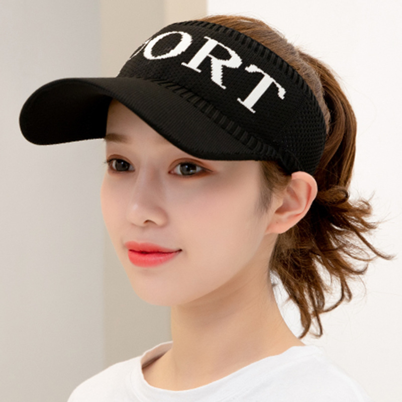 New Hat for Women Spring Korean Style Fashionable Outdoor Sports Breathable Hat Letter Sport Cotton Empty Top Peaked Hat