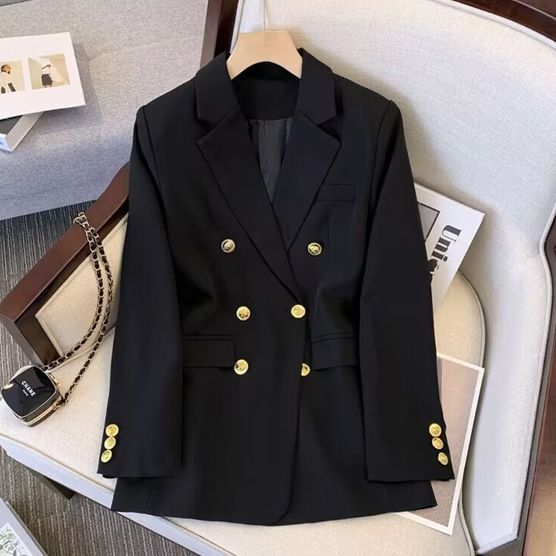 Picture of Black High-end Internet Celebrity 2024 Spring and Autumn New Arrival Small Casual All-match Socialite Retro Top Small Suit Jacket