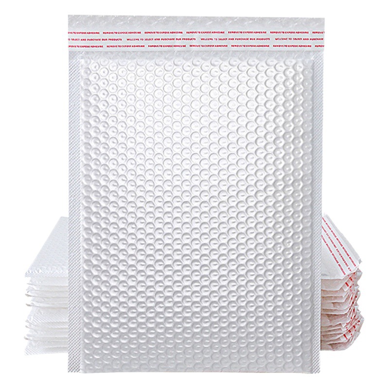 White Composite Pearlescent Film Bubble Bag Wholesale Waterproof and Bubble Wrap Clothing Self-Adhesive Bag Express Foam Packaging Bag