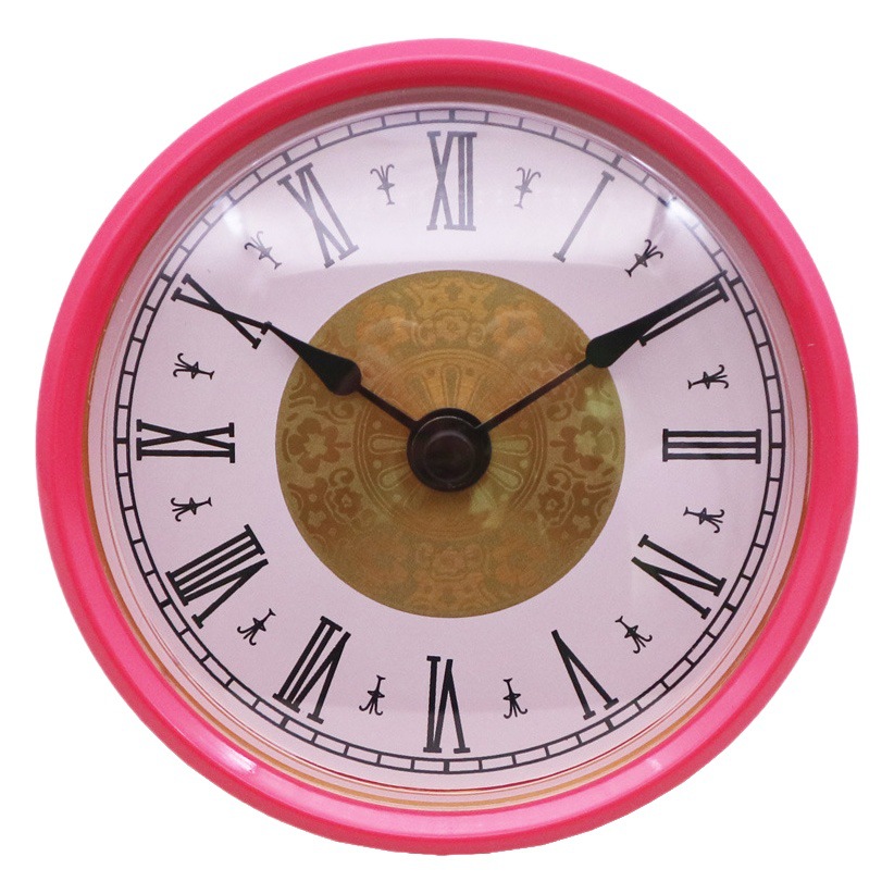 Amazon hot sale 80MM diameter inlaid quartz hour variety of environmental protection color optional crafts clock