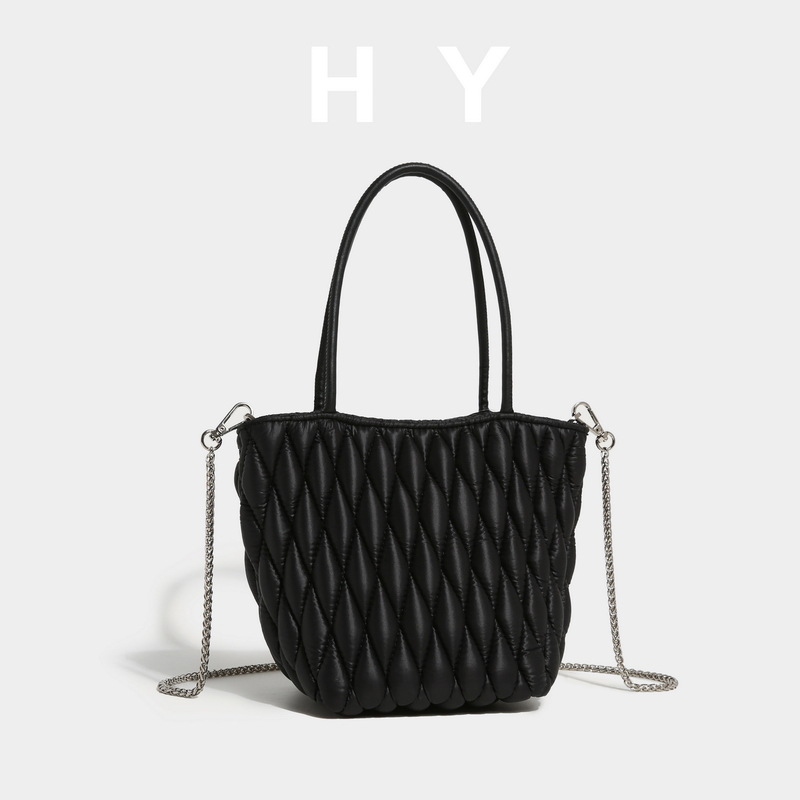 South Korea Dongdaemun Premium Soft Chain Distinctive Pleated Vegetable Casual Foreign-style Vegetable Basket Handbag